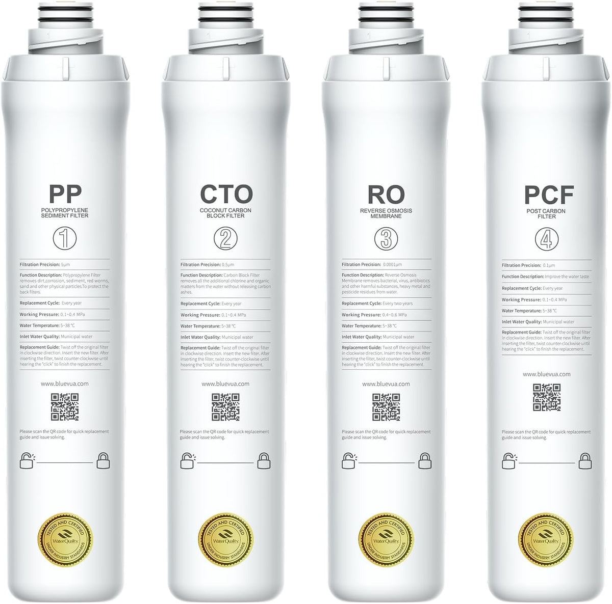 Official RO100ROPOT 4-Pack Replacement Filter Set