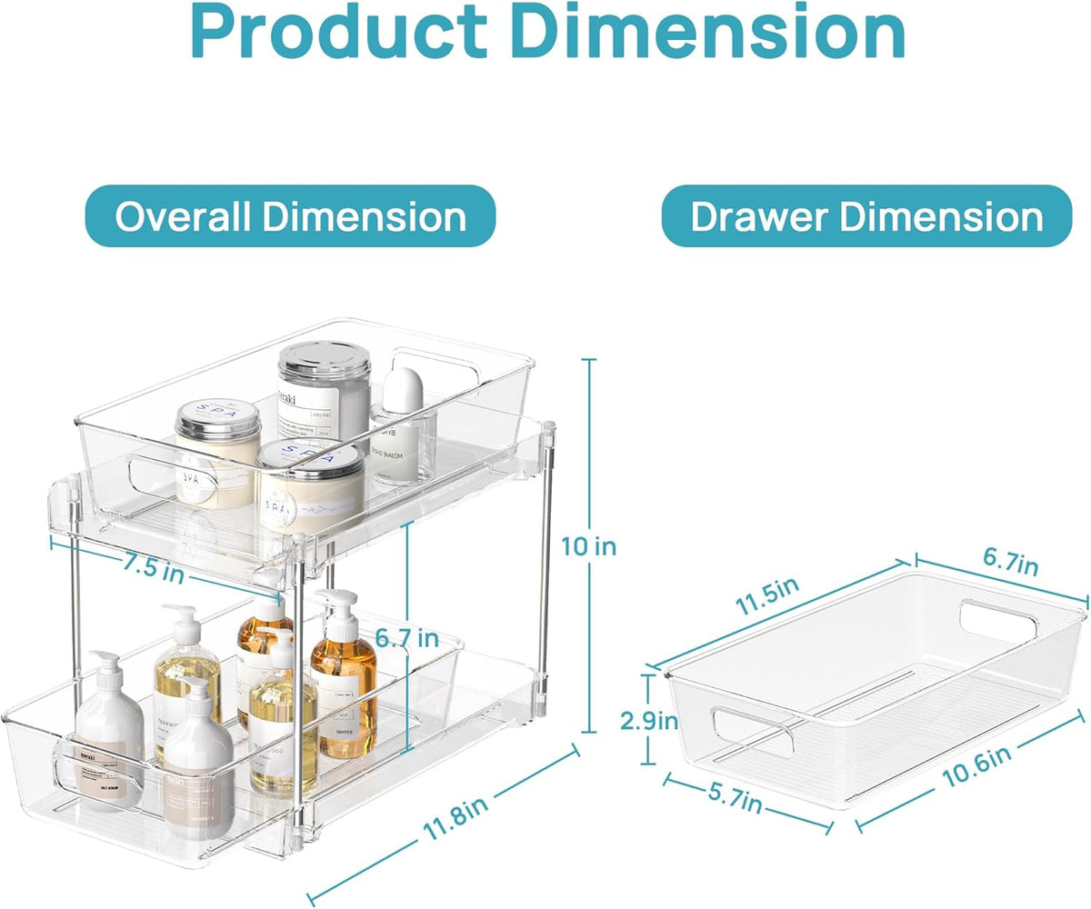 4 Pack Pull Out Bathroom Under Sink Organizer (S-Standard) – detail