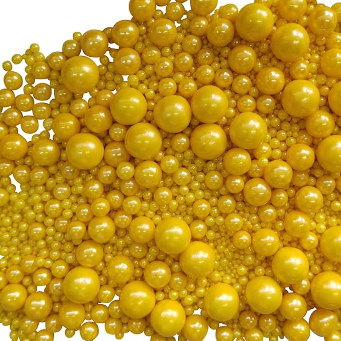 Sprinkles: Yellow Edible Sugar Pearls, 4.23 oz for Cakes and Cookies