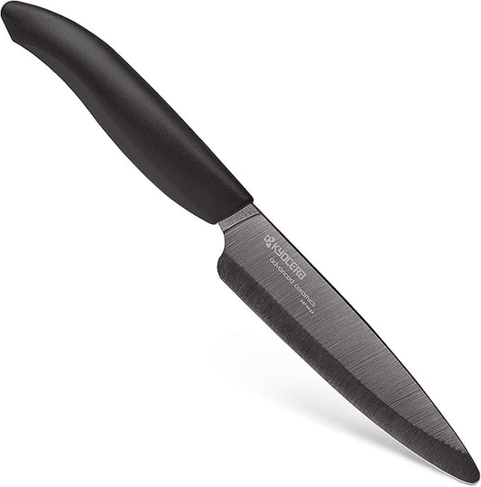 Kyocera Advanced Ceramic Revolution Series 4.5-inch Utility Knife, Black Blade