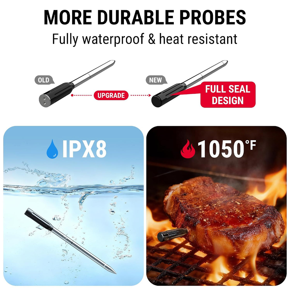TempSpike 500ft Wireless Meat Thermometer with Upgraded Meat Probe – detail