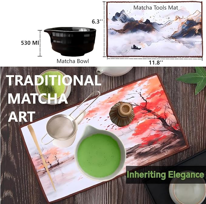 Matcha Whisk Holder Matcha Chasen Whisk Stand Ceramic Holder fit for Traditional Japanese Tea Ceremony Starter Matcha Tools Matcha Bowl (Creamy white Matcha Bowl)