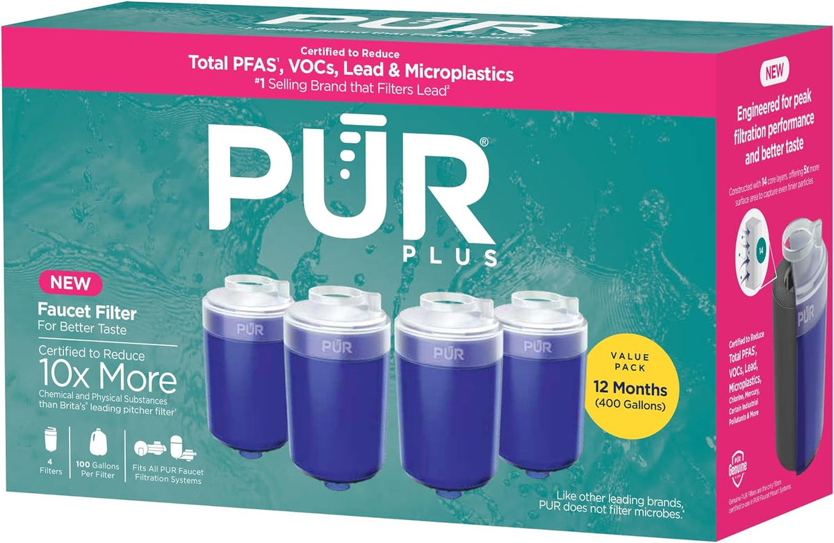 Plus Faucet Mount Replacement Filter 4-Pack, Genuine Water Filter for Sink – set view