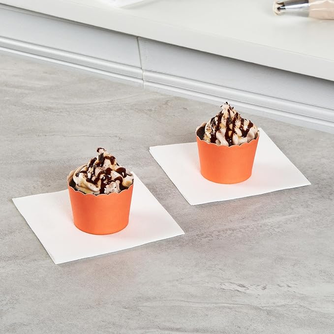 Baking Cups, 200 Count Orange Paper Cupcake Liners, Oven-Ready, Greaseproof