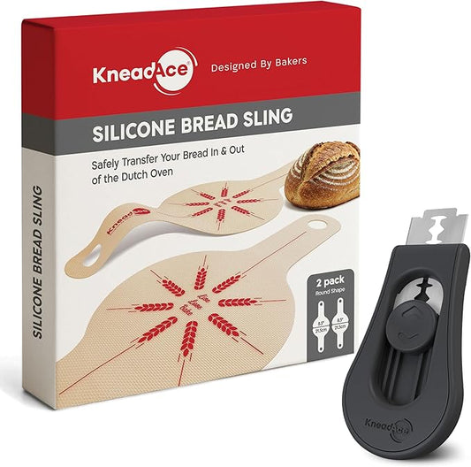 KneadAce Bread Lame & Bread Slings Set Of 2 x Round