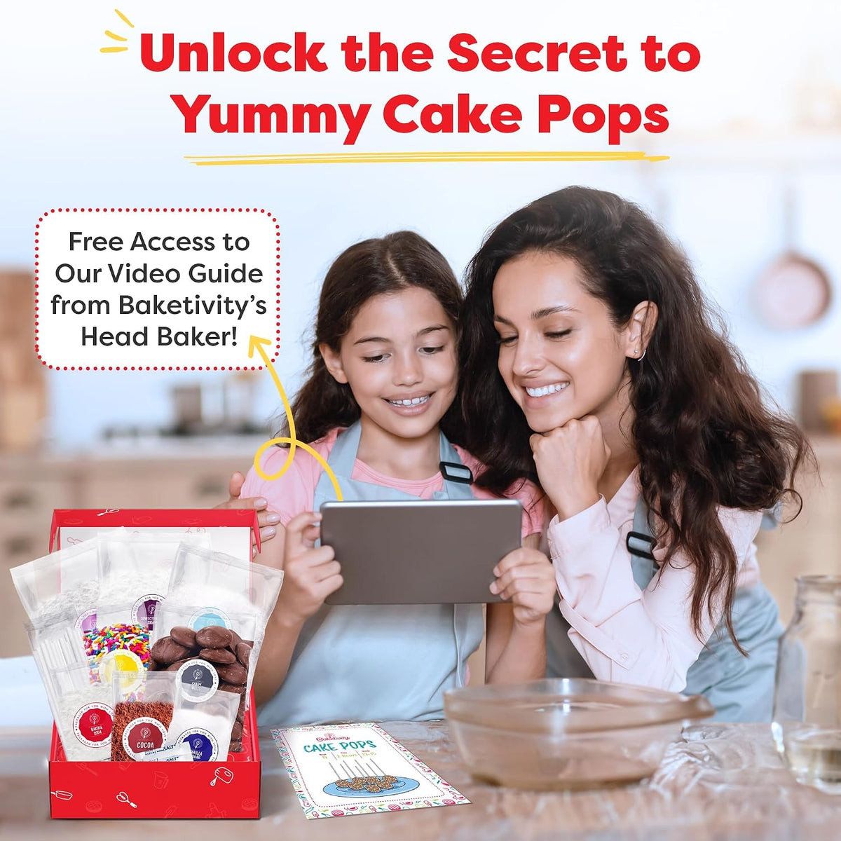 DIY Cake Pop Kids Baking Kit with Pre-Measured Ingredients – set view