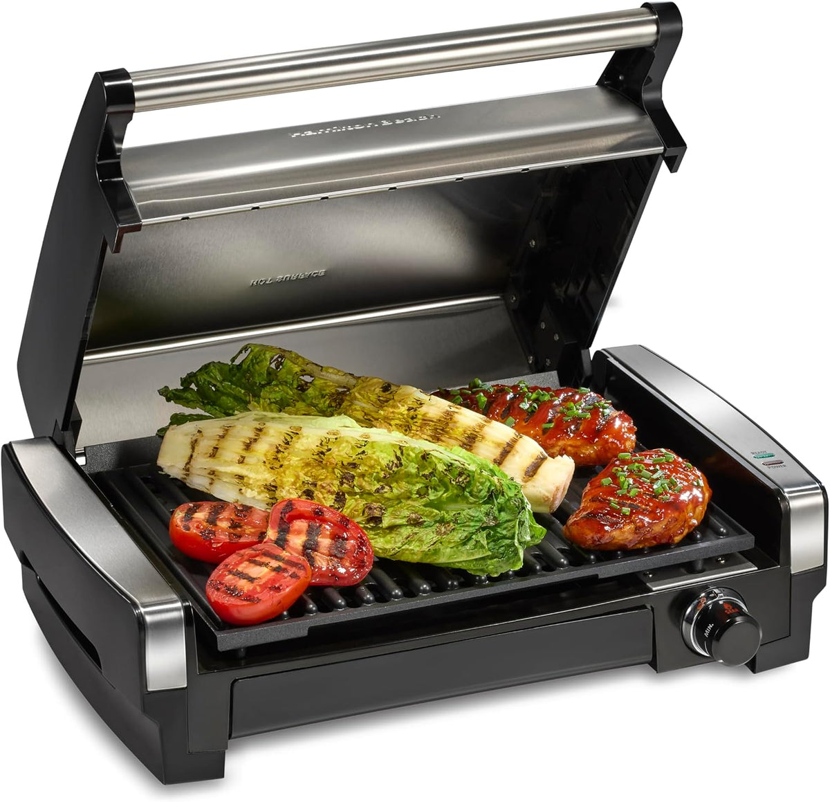 Electric Indoor Searing Grill with Adjustable Temperature Control to 450F, 118