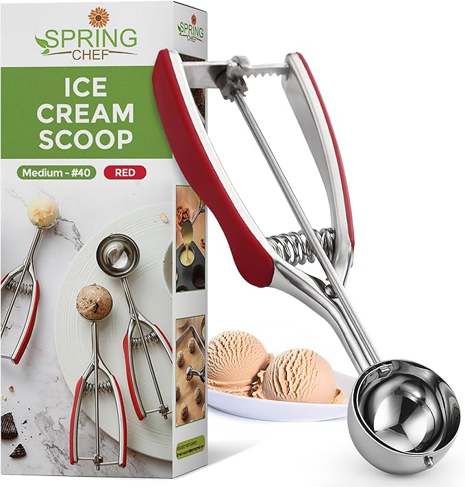 Cookie Scoop, 1.7 Tbsp Stainless Steel, Red, Size #40