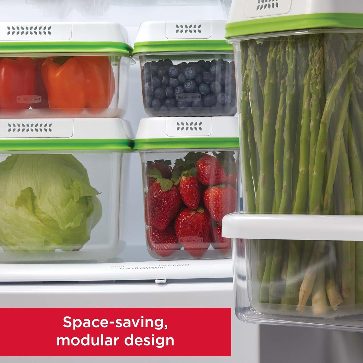 FreshWorks Produce Saver, Medium and Large Storage Containers, 8-Piece Set, Set – close-up
