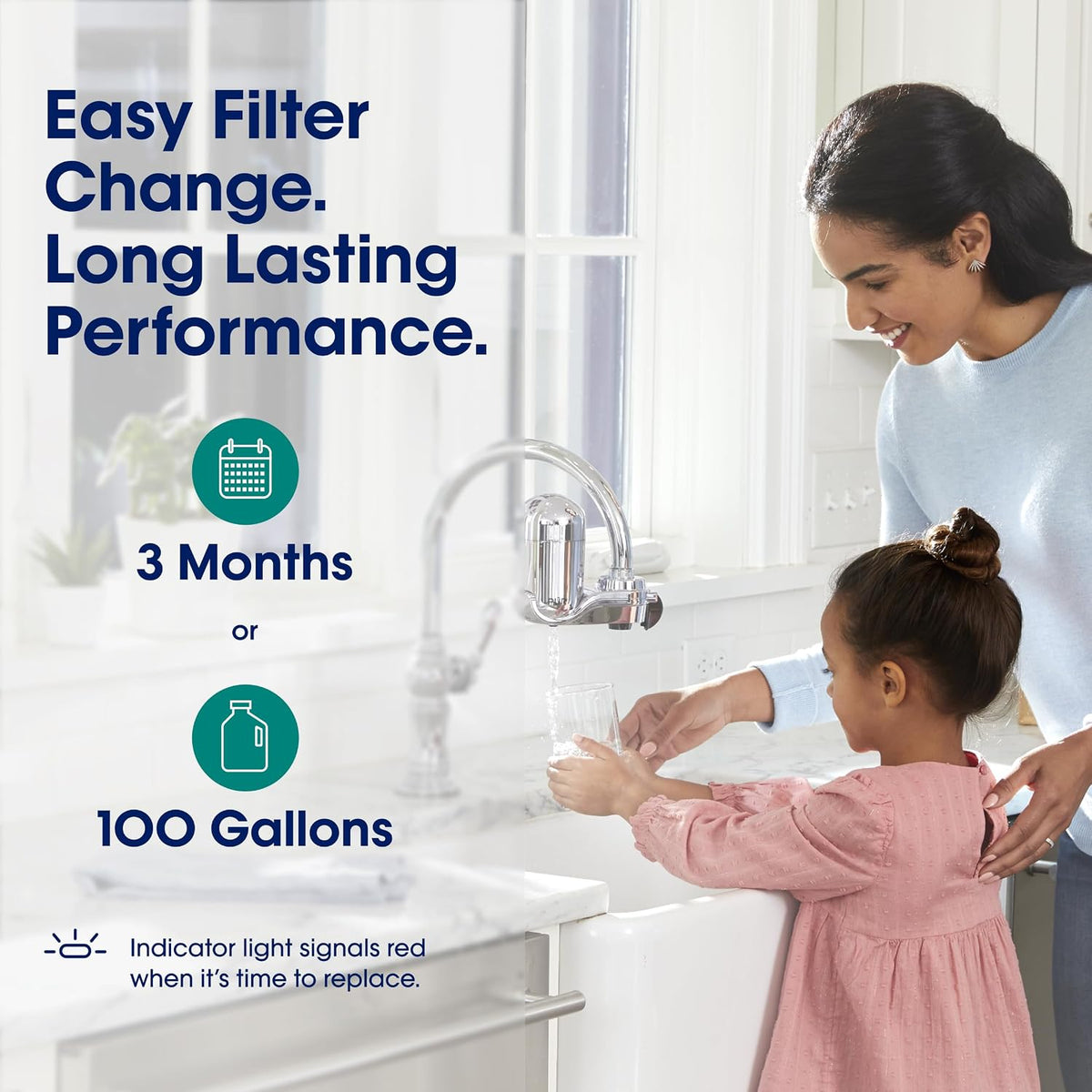Plus Vertical Faucet Mount Water Filtration System, Lead-Reducing Filter – another angle