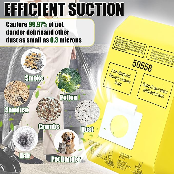 50 Pack Vacuum Cleaner Bags Fit for Kenmore Canister Type C/Q 5055 50555 50557 50558 and Pana·sonic Type C-5 C-18, 200 Series, 400 Series, 600 Series, 700 Series, 800 Series (50 Pack)