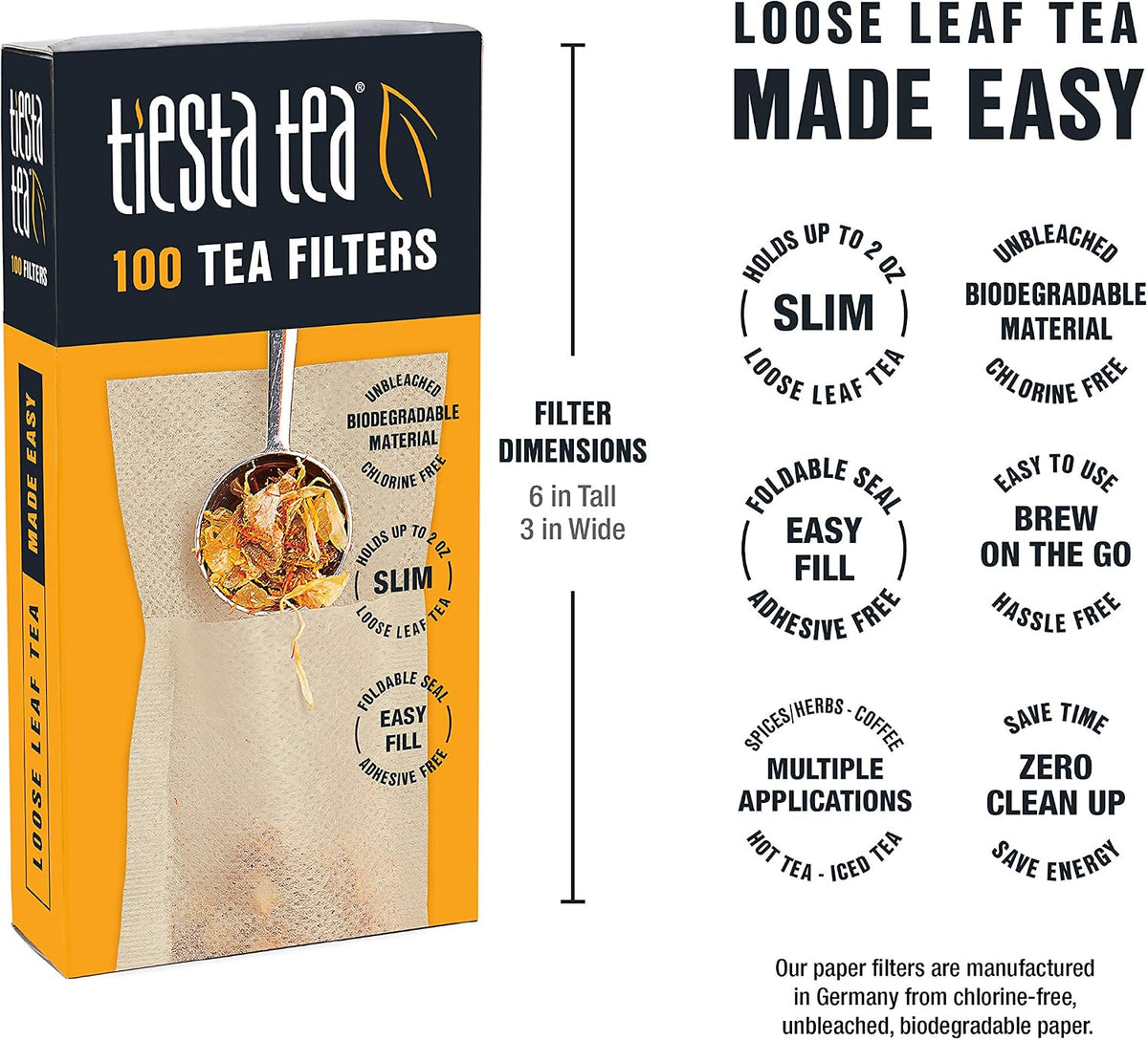 Loose Leaf Filters Disposable Infuser Drinks 100 Count – detail