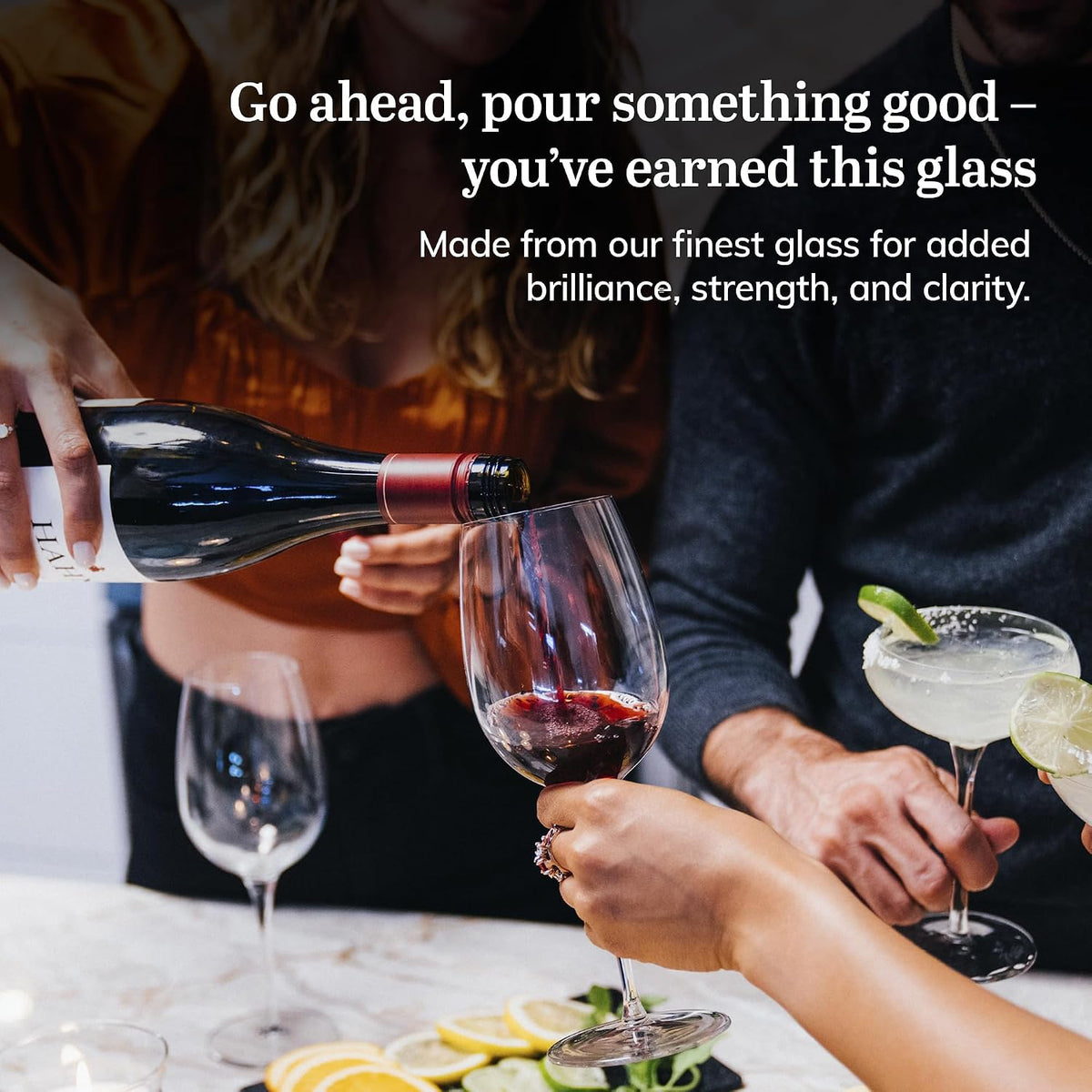 Signature Kentfield Estate All Purpose Wine Glasses Set of 4, Long Stem Wine – features
