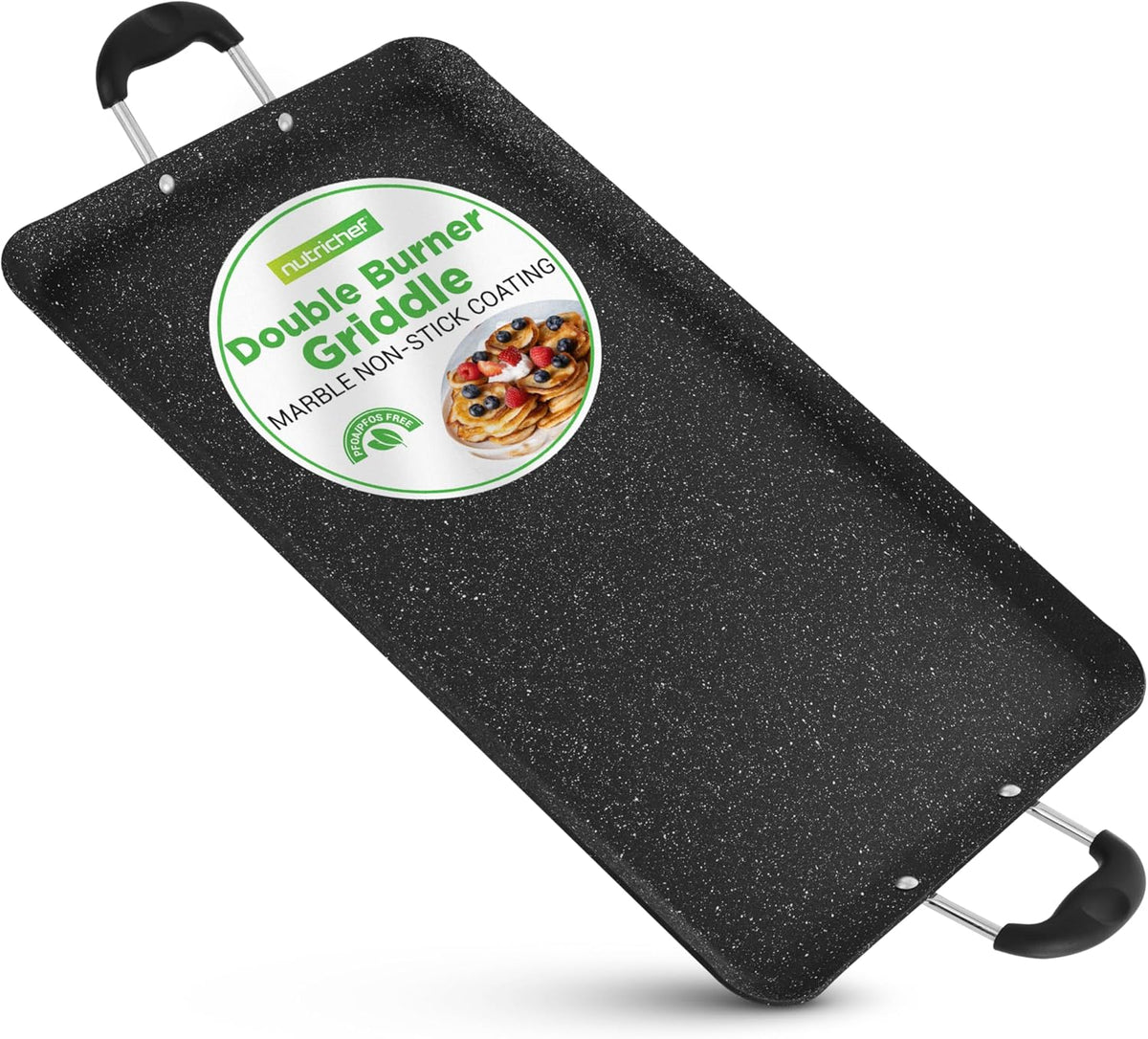Double Burner Griddle, Non-Stick Stove Top Griddle for Gas Stove, Dishwasher