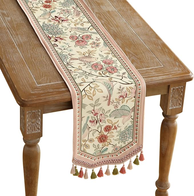 Table Runner, 12 x 118 Inch Cullom Velvet Floral Polyester