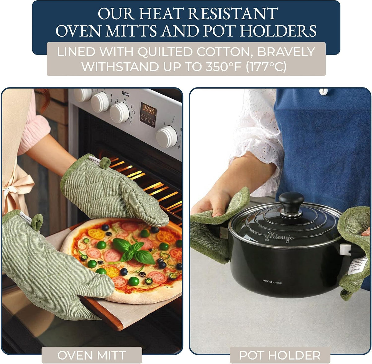 Kitchen Towel and Pot Holder Sets 20 Pc - Eco Friendly Reusable Cotton Dish – alternate view
