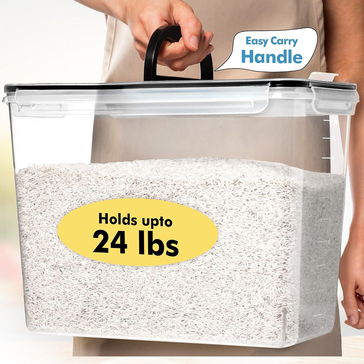 2 PC (11L | 372 oz) Flour Sugar Storage Containers with Spout Lid & Easy Carry – close-up