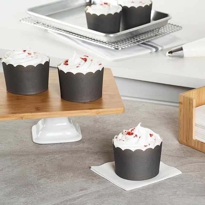 Baking Cups - 10 Ounce Gray Paper Cupcake Liners, 200 Count