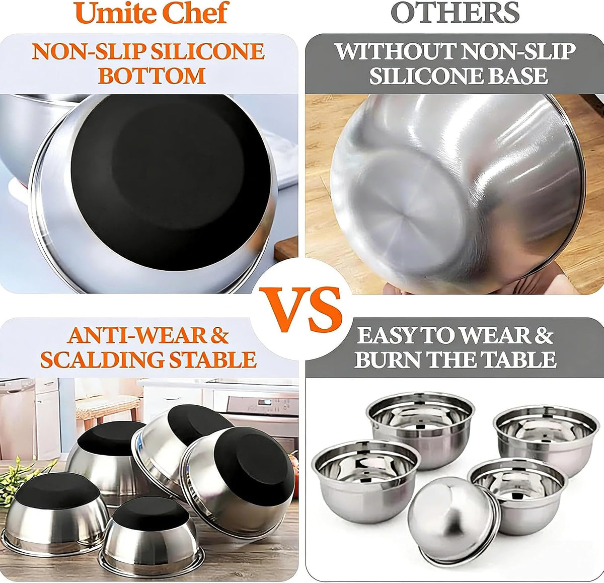 Thickened Heavy-Duty 26pcs Stainless Steel Bowl, Mixing Bowl Set with Lid – size reference