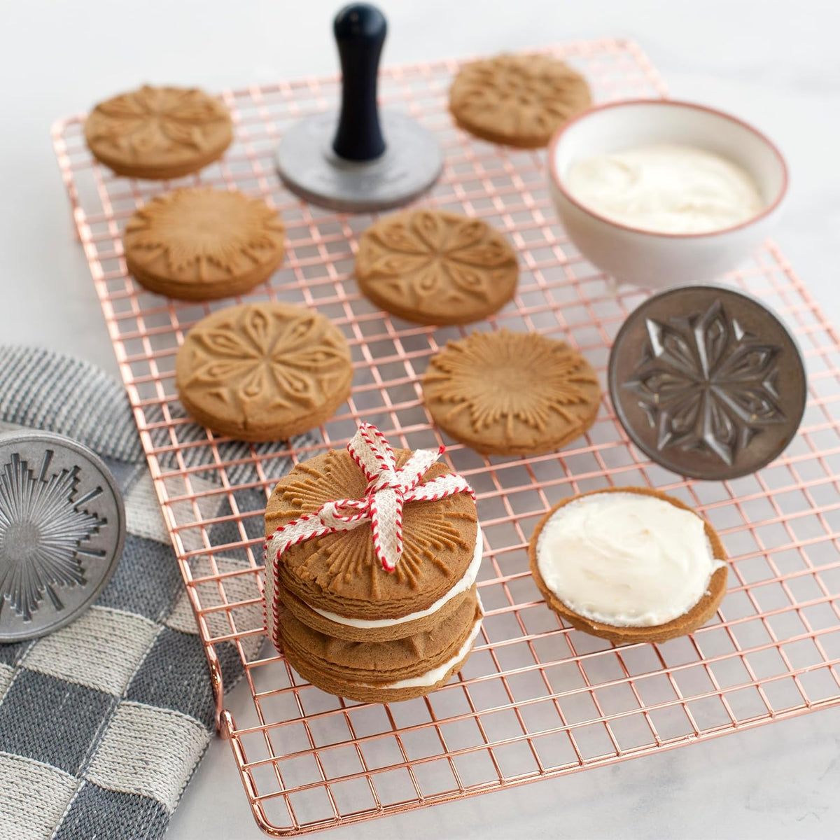 Starry Night Cookie Stamps (Set of 3), Sturdy Cast Aluminium Cookie Stamp Set – alternate view
