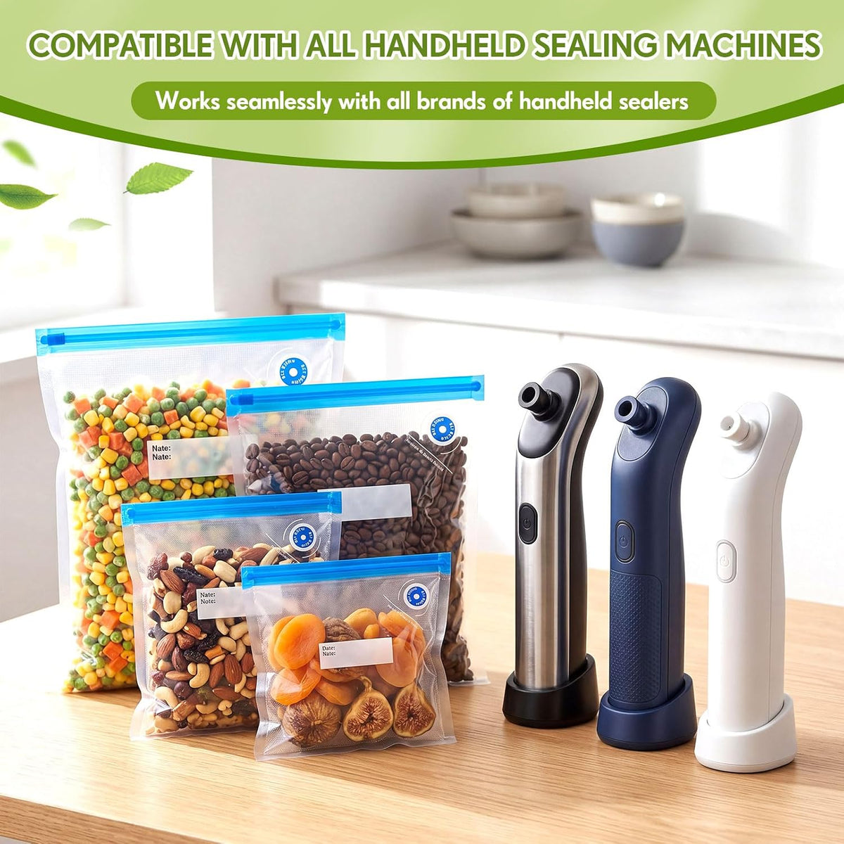 60 Pcs Vacuum Sealer Bags for Food, Sous Vide Bags, 4 Sizes Reusable – features