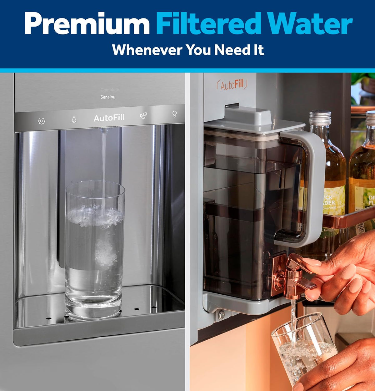 GE XWFE™ Refrigerator Water Filter, Genuine Filter, Guaranteed Fit, 1-pack – set view