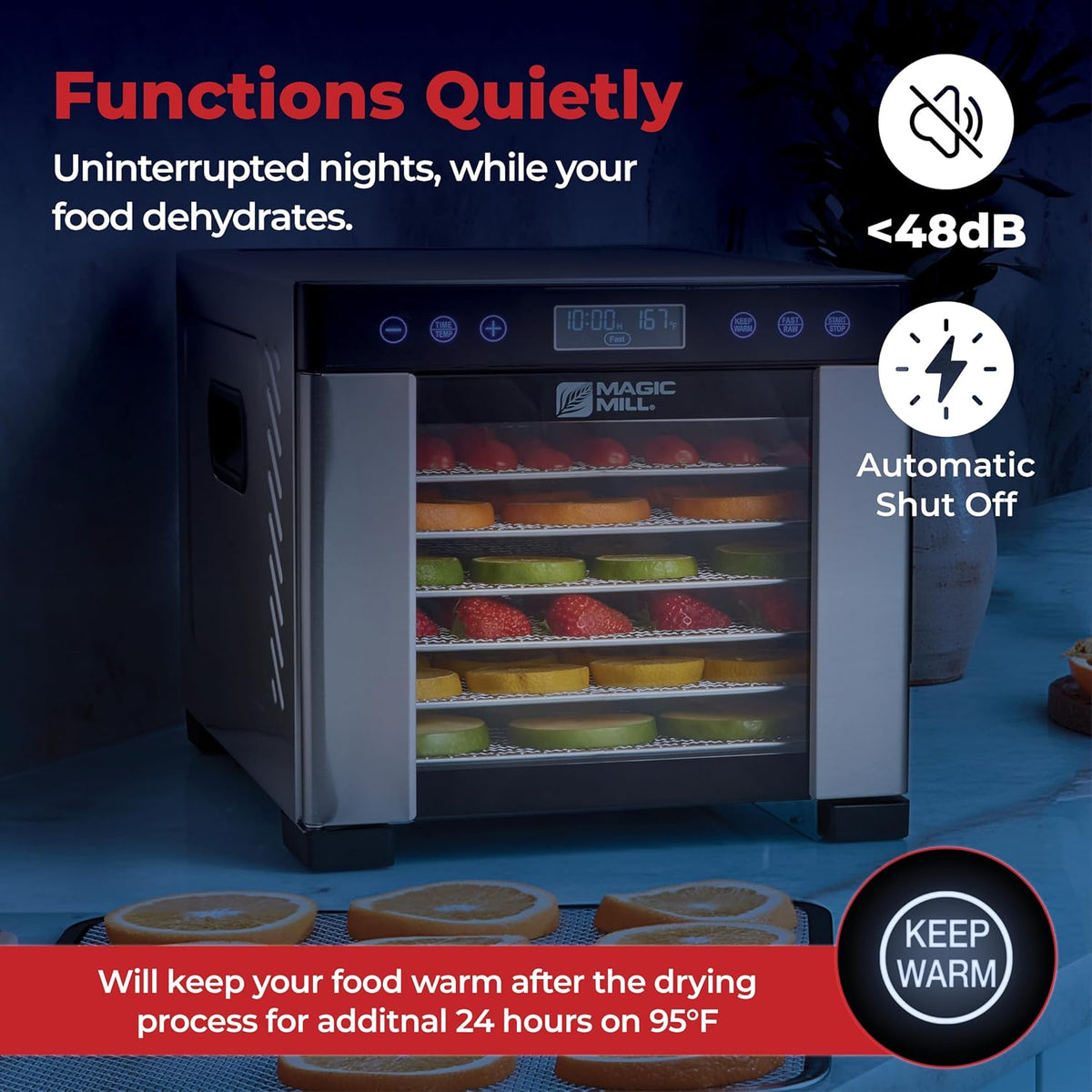 Pro Food Dehydrator Machine | 7 XL Stainless Steel Trays | Dryer for Jerky, Dog – set view