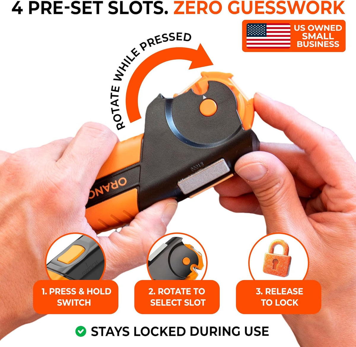 Orange Ninja 7-in-1 Garden Tool & Knife Sharpener- One Tool for Every Blade – detail