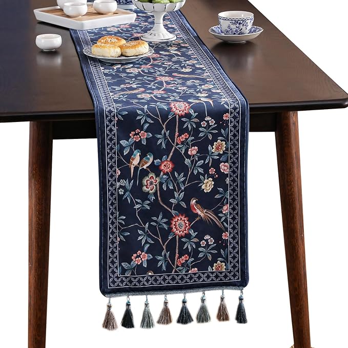 Table Runner, Velvet Floral, 12 x 118 Inch, Polyester