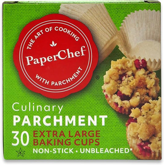 PaperChef - X-Large Parchment Baking Cups - Easy Release, Non-Stick Paper - 30 count