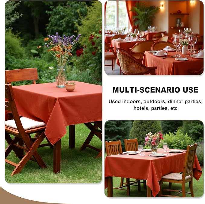 Tablecloths, Square Rust Polyester, 70 x 70 Inch