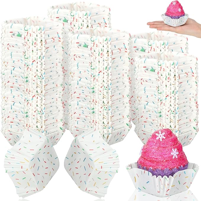 Baking Cups 350 Count Square Confetti Mini Paper Liners