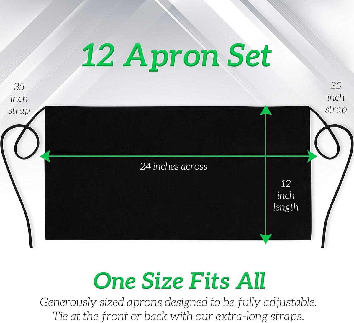 Server Aprons with 3 Pockets - Waist Apron, Waitress Apron for Women and Man – alternate view