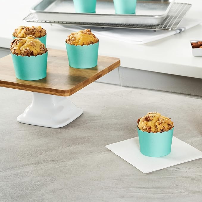 Baking Cups, 200 Count, Turquoise Scalloped Paper Liners