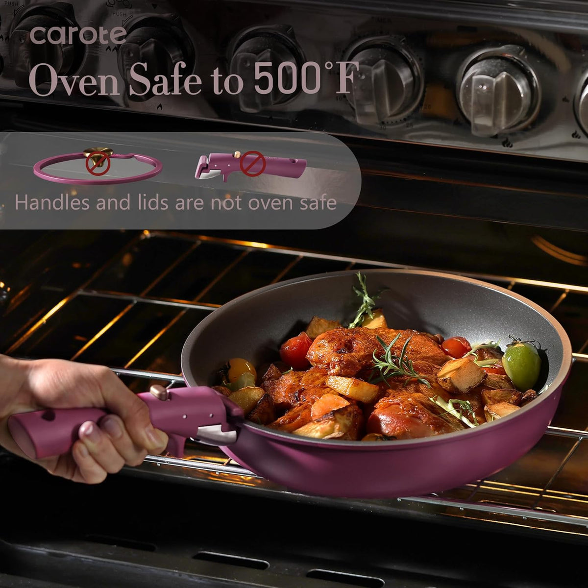 21pcs Pots and Pans Set Non Stick, Detachable Handle Cookware Sets – size reference