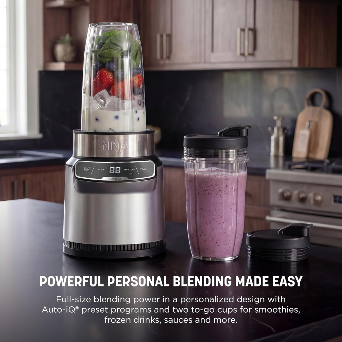 Nutri-Blender Pro with Auto iQ, 1100PW, (2) 24oz Cups, BN401 – detail