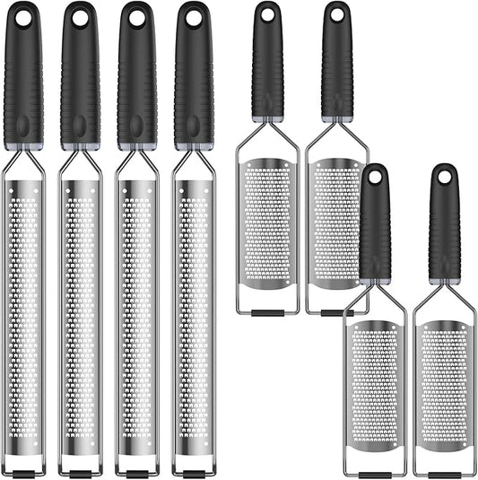8Pcs Stainless Steel Grater for Different Food Grater with Non-Slip Handle for Vegetables Cheese Shredder and Lemon