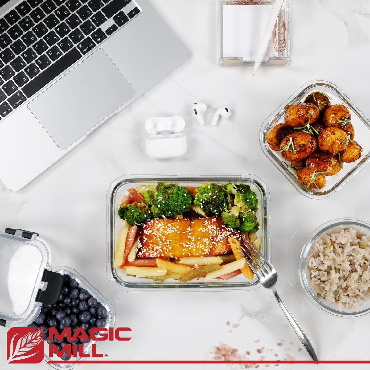 Premium Borosilicate Glass Food Storage Containers with lids Set | 24pc Sets – size reference
