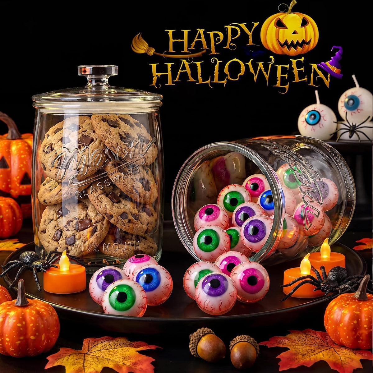 2 Pack Cookie Jar, 1 Gallon Glass Jar with Airtight Lids for Flour – alternate view