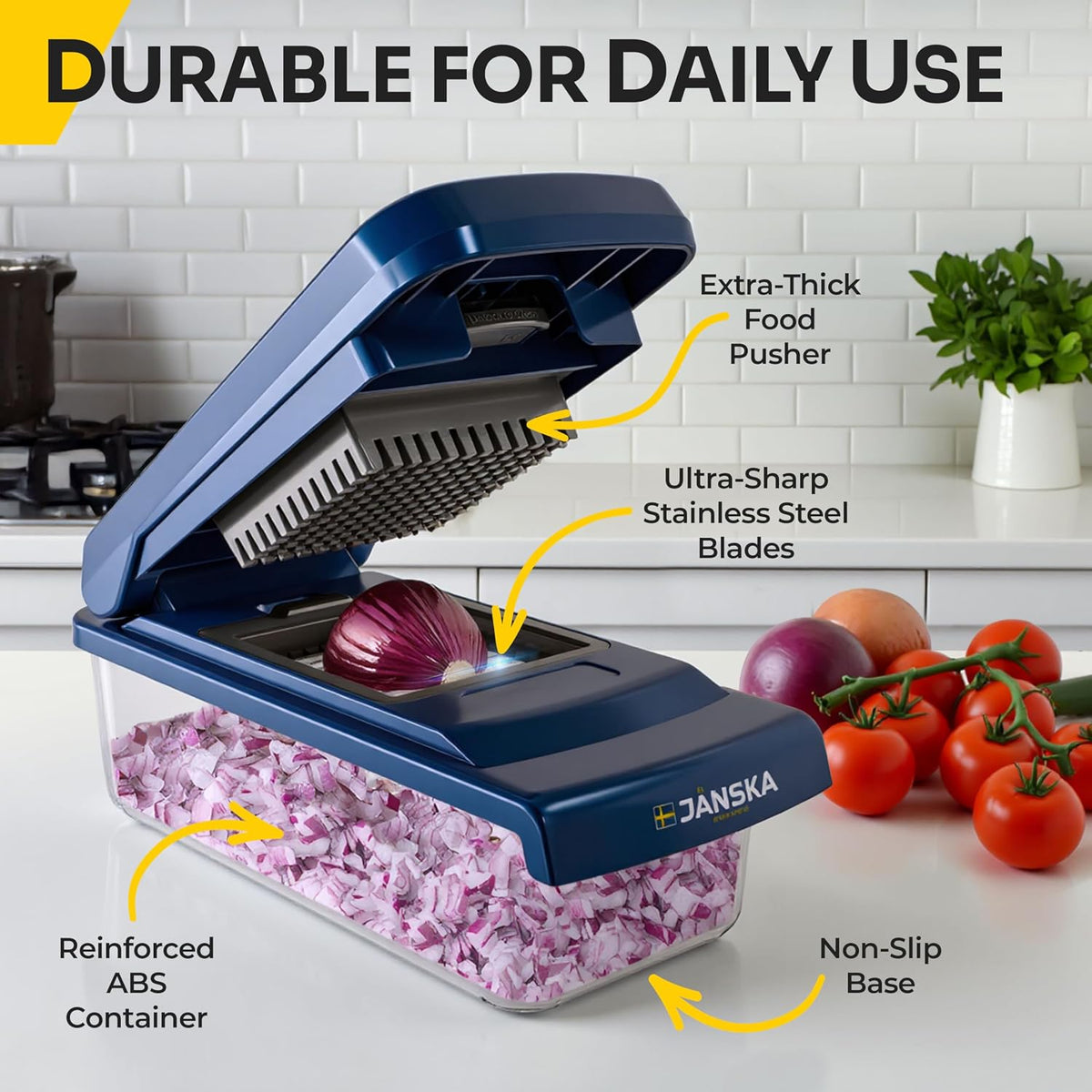 UltraChop All-In-1 Vegetable Chopper, Blue – close-up