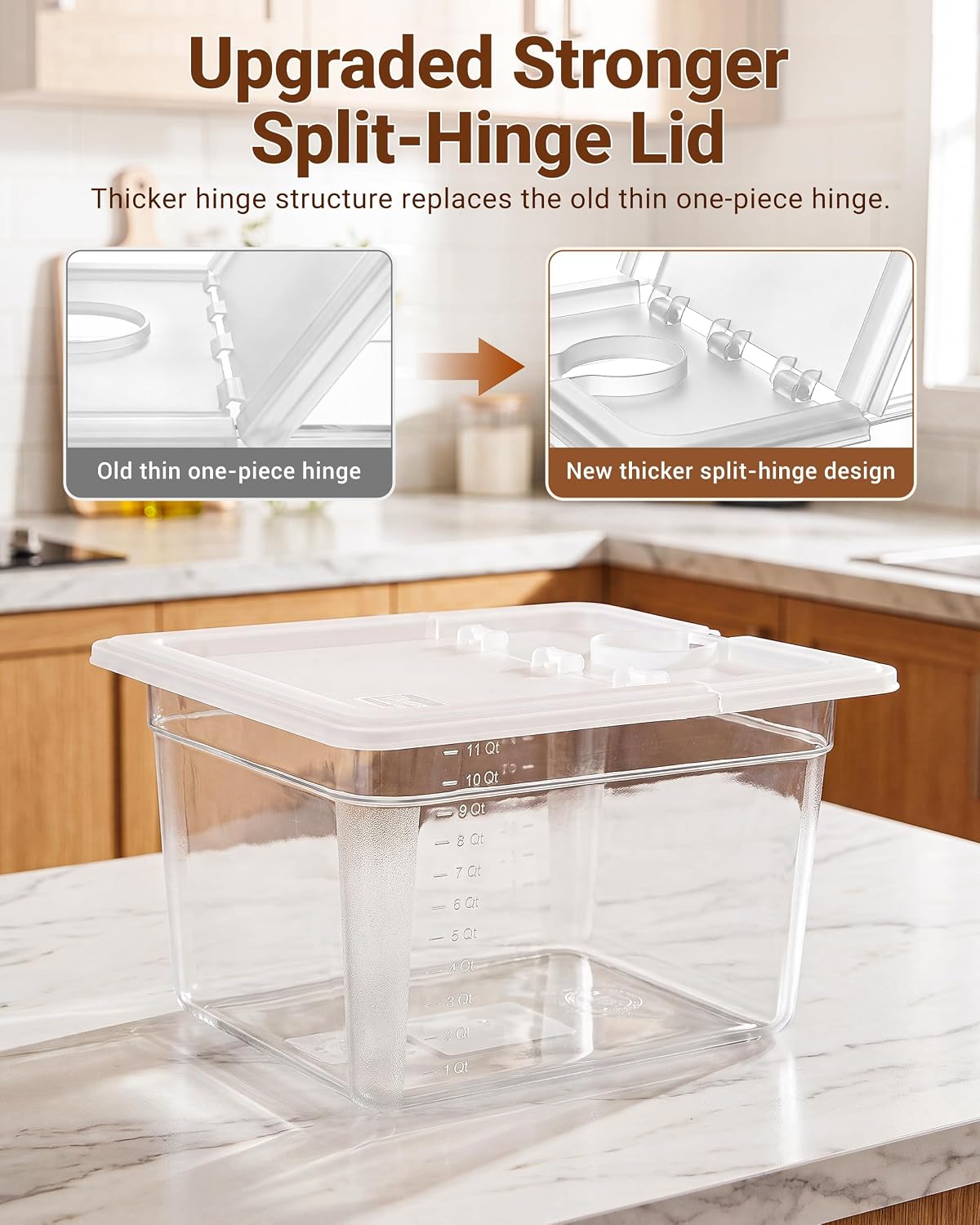 Sous Vide Container with Lid, 12 Qt, Flip-Open Access – detail