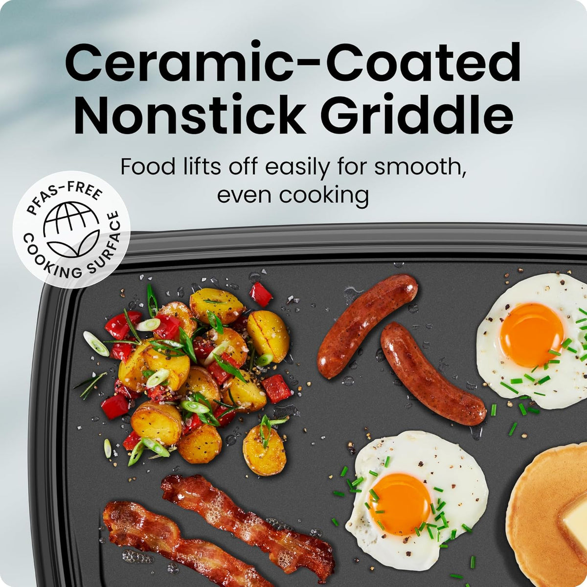 XL Electric Griddle with Removable Temperature Control, Immersible Flat Top – alternate view