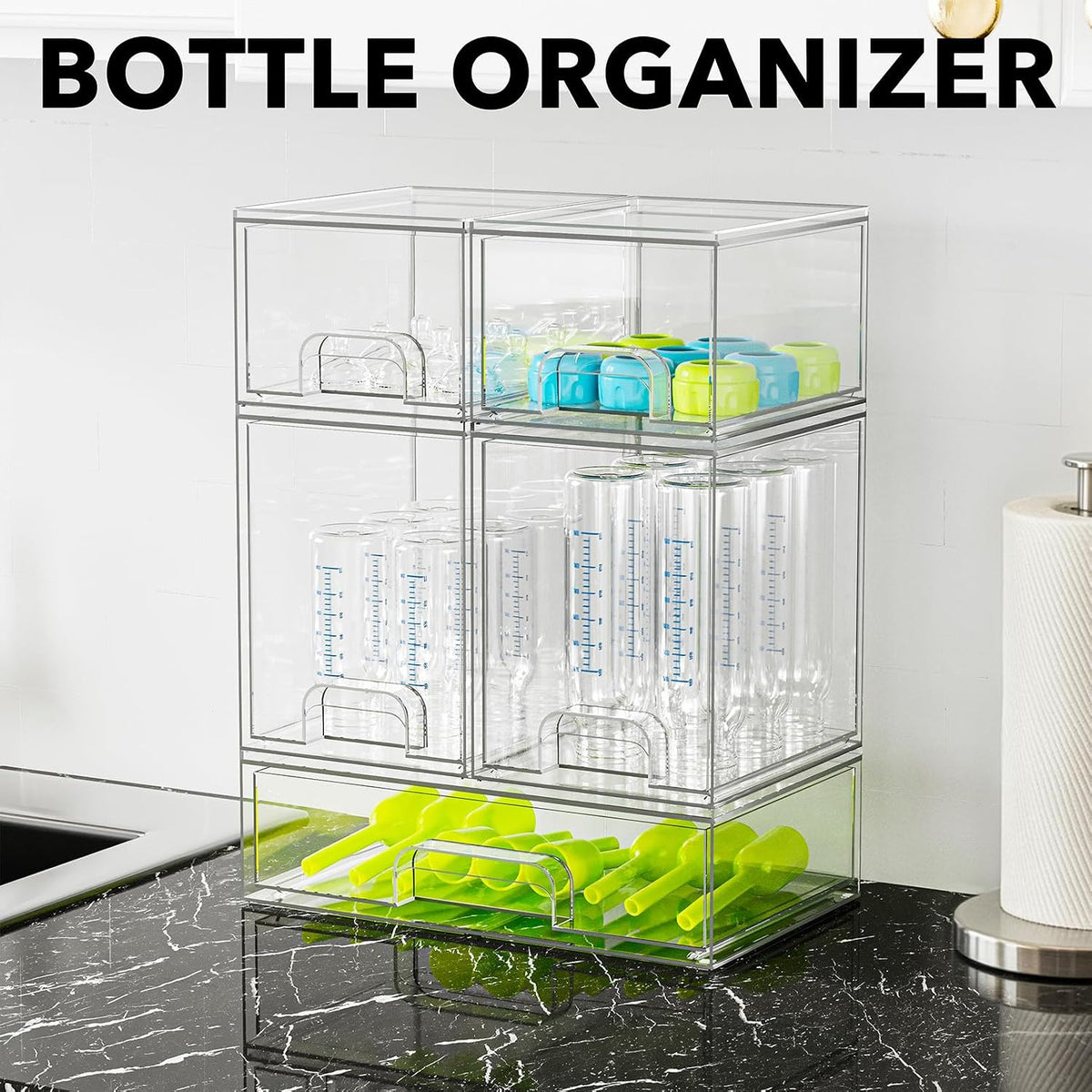 Bottle Storage Organizer Baby - Acrylic Bottles Station Organizer Container – close-up