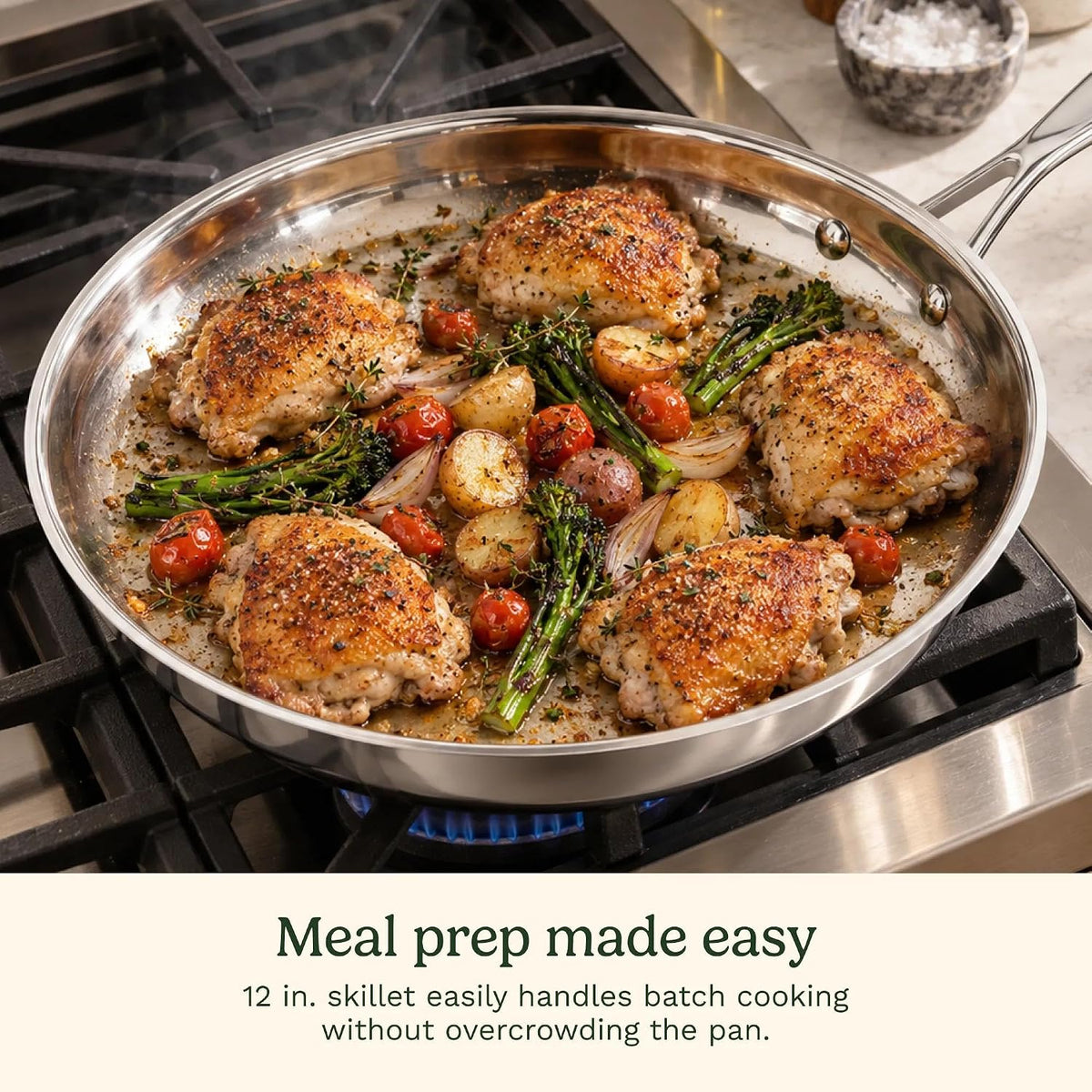 12 Inch Skillet with Glass Cover, Chef's Classic Collection, 722-30G – another angle