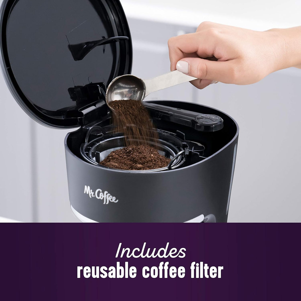 Programmable Coffee Maker 5 Cups with Auto Pause Glass Carafe Compact Design – size reference