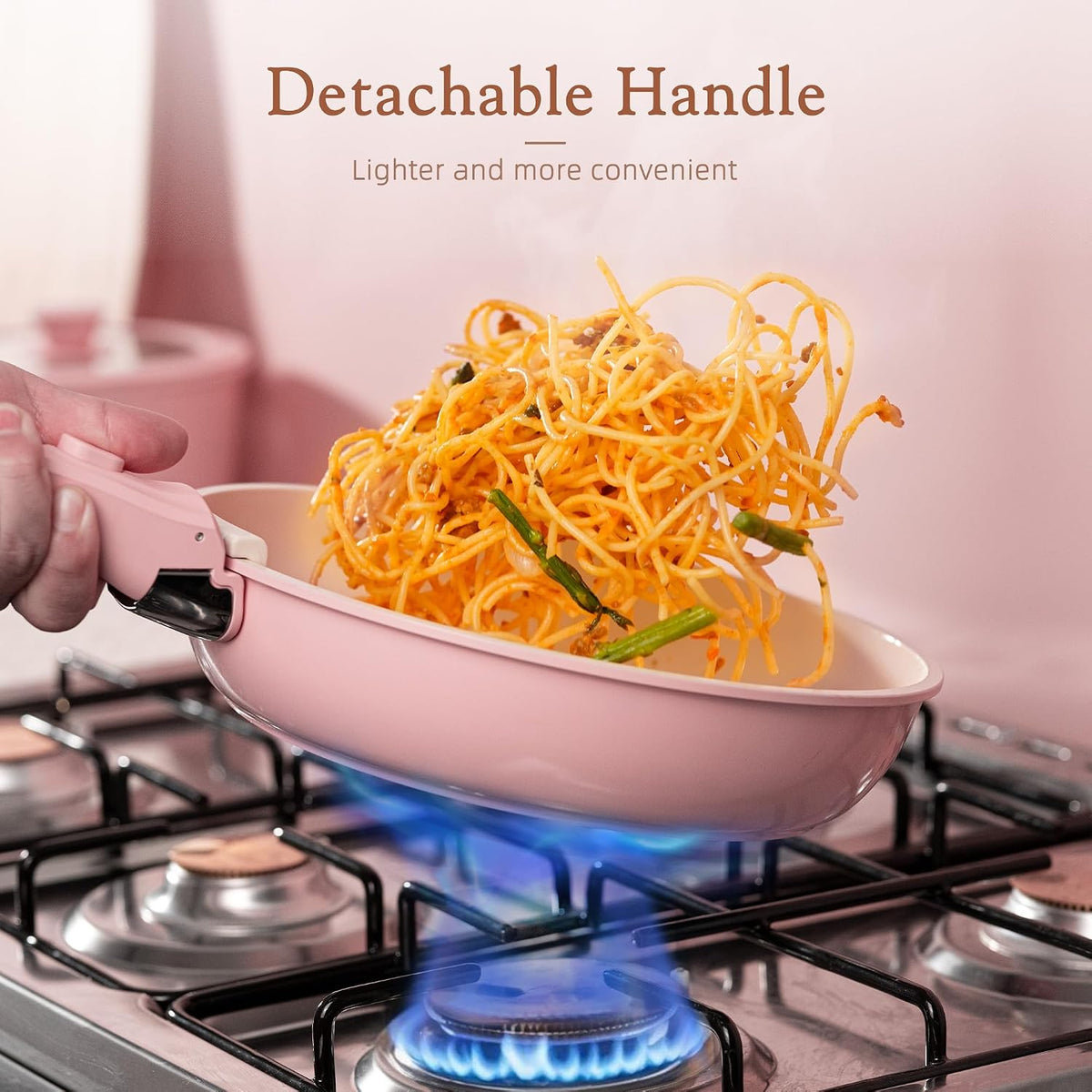 21 Pcs Pots and Pans Set Non Stick, Ceramic Cookware Set Detachable Handle, RV – alternate view