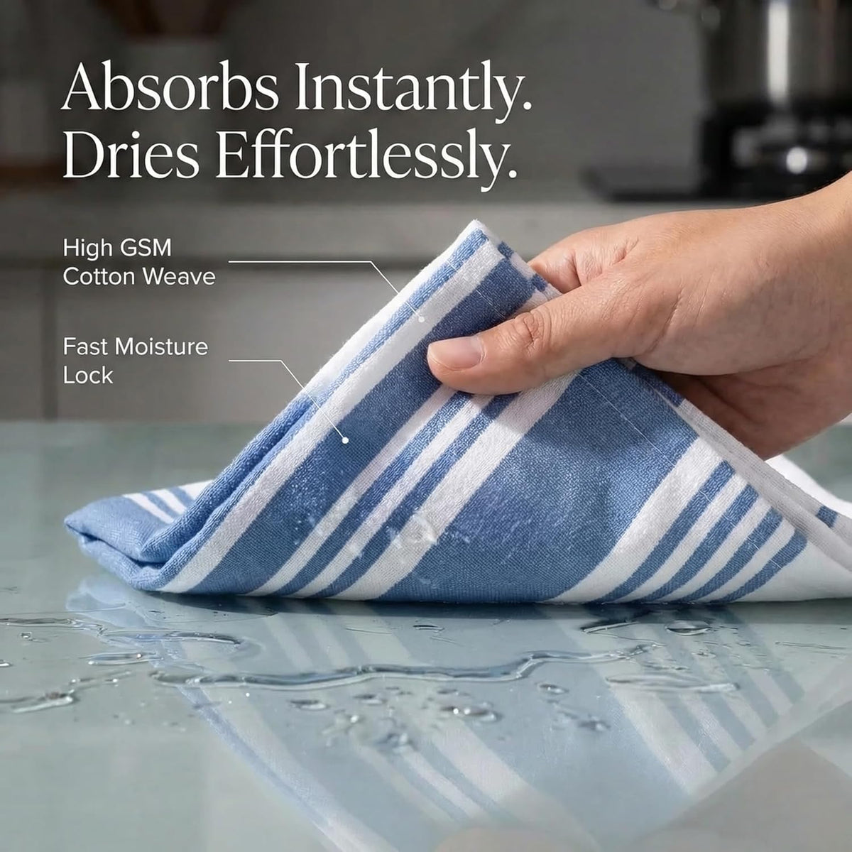 Kitchen Towels 100% Cotton Dish Towels for Kitchen (Set of 6) 20”x30” Dish – detail
