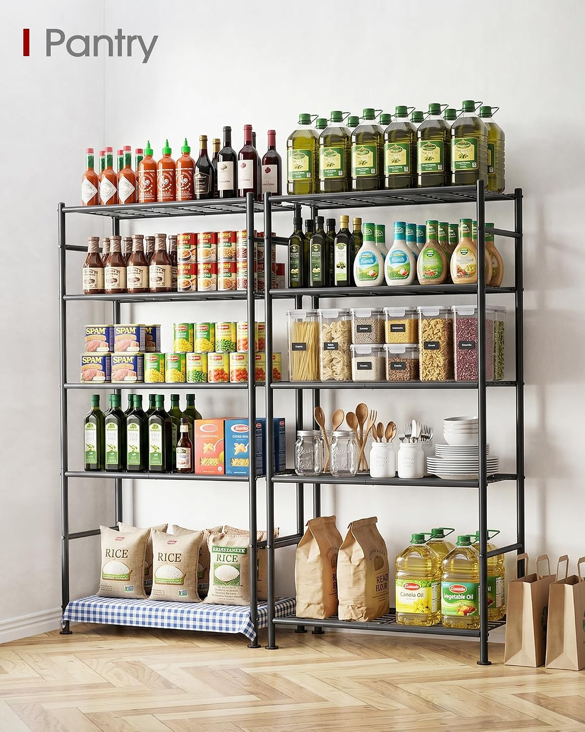 Storage Shelves - 5 Tier Shelf Organizer, Heavy Duty Garage Shelving Unit – detail