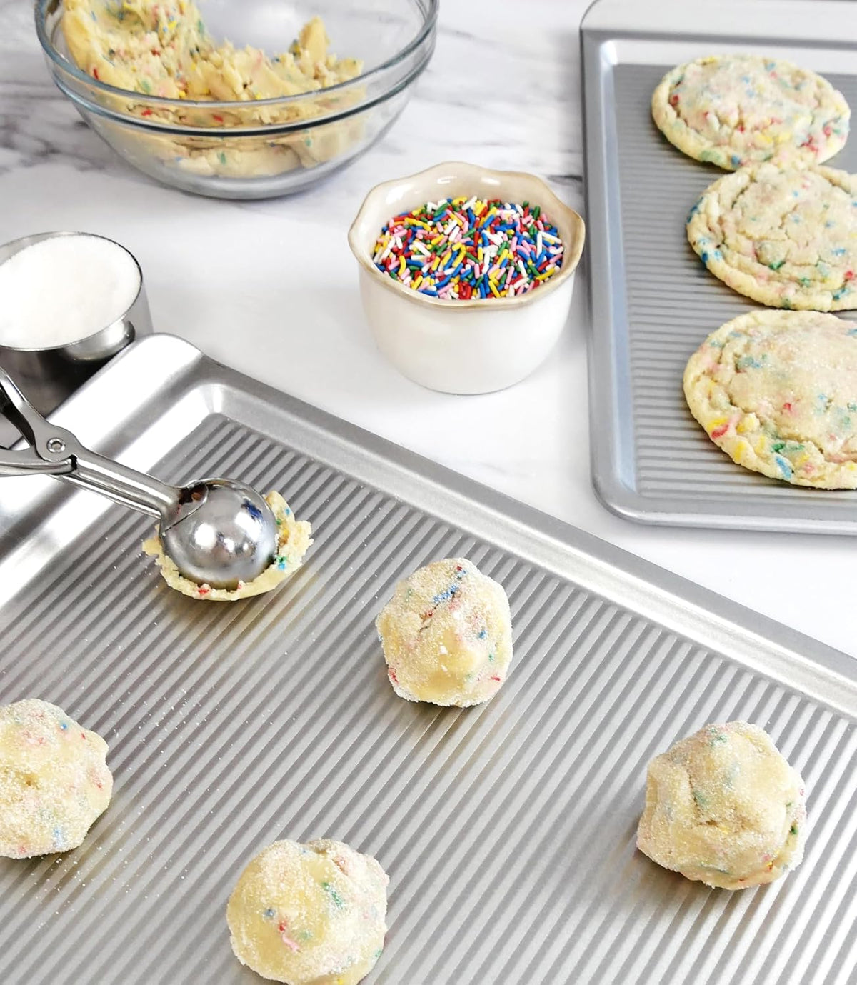 Bakeware Cookie Sheet, Warp Resistant Nonstick Baking Pan, Made in the USA from – alternate view