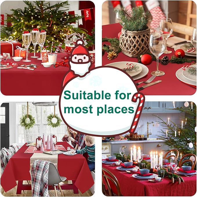 Tablecloths, 30 x 30 Inch Square Red Polyester, Pack of 2